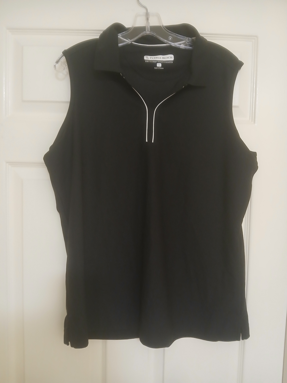 Pebble Beach Women's Black Sleeveless Golf Polo Top